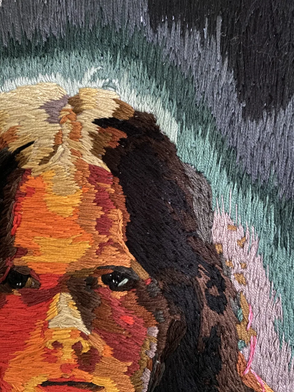 Side detail of the Of Youth fiber artwork